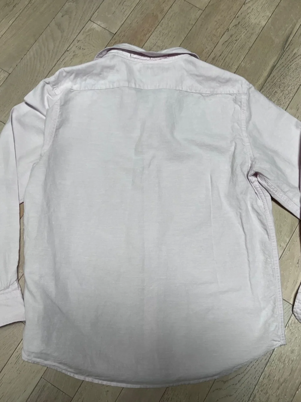 Banana Republic Shirt Mens Large Pale Pink Linen Cotton Untucked  Fit Button Up